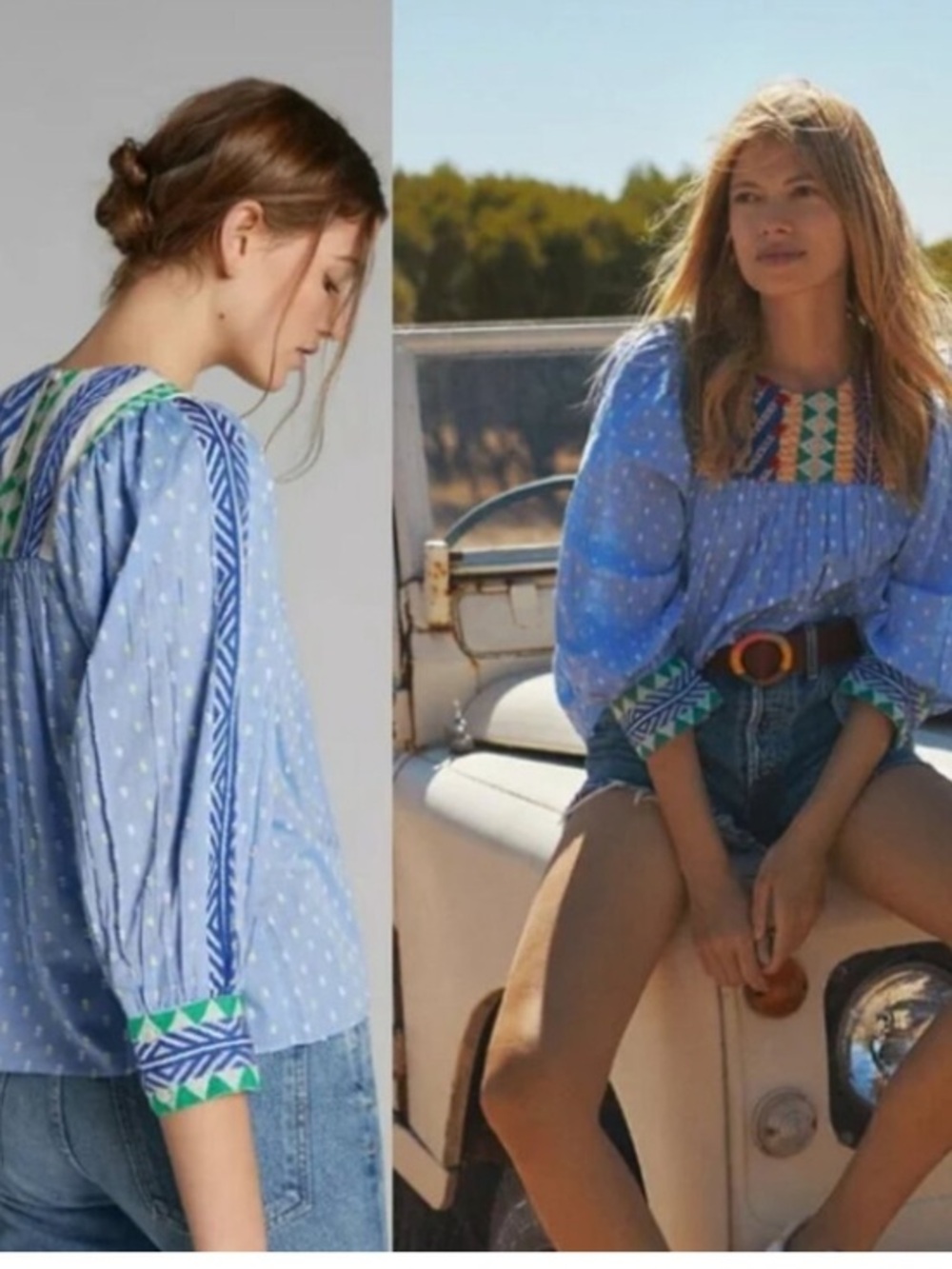 Anthropologie Rhapsody Embroidered Blouse size XS
